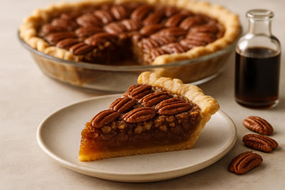 Slice of classic pecan pie