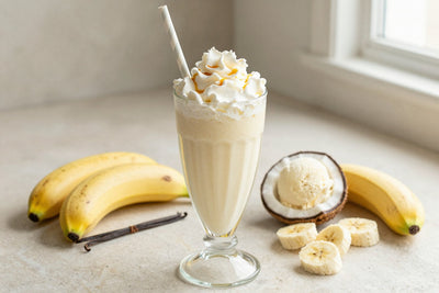 Coconut Banana Milkshake in a glass