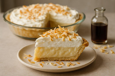 Slice of coconut cream pie