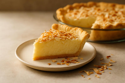 Slice of coconut custard pie