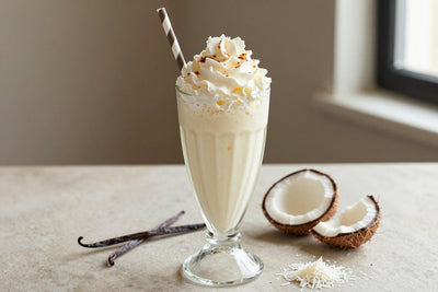 Coconut Macaroon Milkshake in a glass