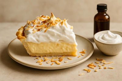 Slice of pie with coconut meringue