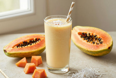 Coconut Papaya Smoothie in a glass