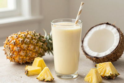 Coconut Pineapple Cream Smoothie in a glass