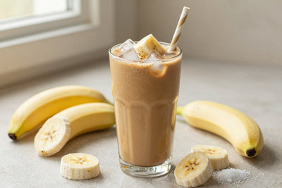 Coffee Banana Breakfast Smoothie in a glass