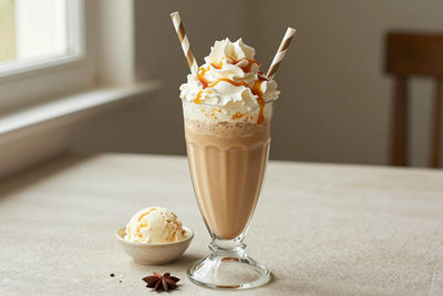 Coffee Toffee Milkshake in a glass
