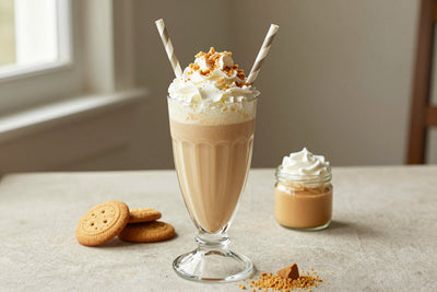 Cookie Butter Latte Milkshake in a glass
