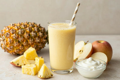 Creamy Pineapple Smoothie in a glass