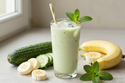 Cucumber Mint Summer Smoothie in a glass
