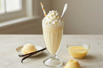 Custard Cream Milkshake in a glass