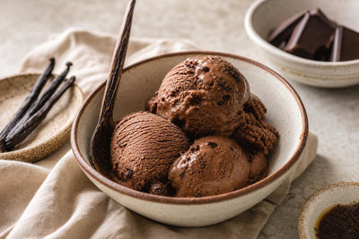 Dairy-free dark chocolate vanilla ice cream