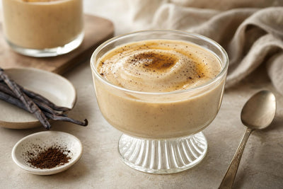 Dairy-free vanilla pudding made with Ugandan vanilla