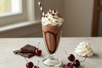 Dark Chocolate Cherry Milkshake in a glass