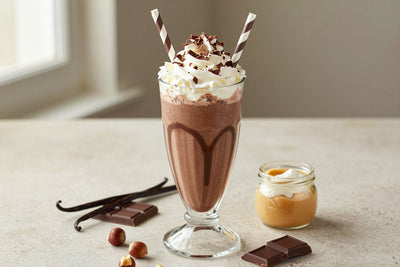 Dark Chocolate Hazelnut Milkshake in a glass