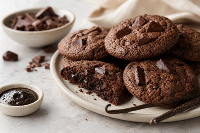 Dark chocolate vanilla cookies