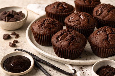 Dark chocolate vanilla muffins