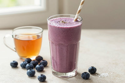 Earl Grey Blueberry Smoothie in a glass