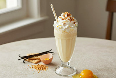 Egg Custard Pie Milkshake in a glass
