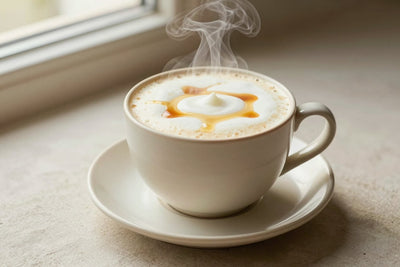 French Vanilla Steamer in a ceramic mug