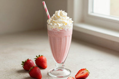 Fresh Strawberry Milkshake in a glass