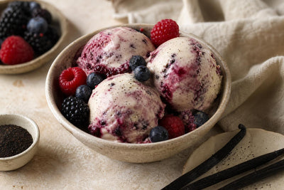 Gluten-free berry vanilla ice cream