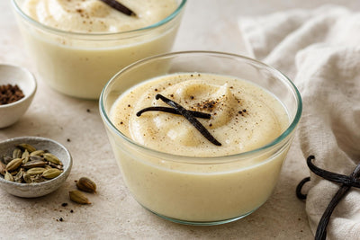 Gluten-free cardamom vanilla pudding