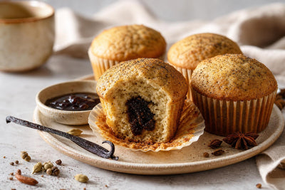 Gluten-free chai vanilla muffins made with Tahitian vanilla