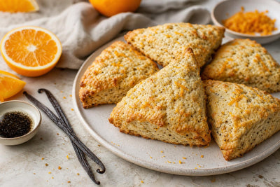 Gluten-free citrus vanilla scones made with Mexican vanilla