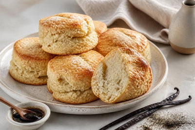Gluten-free vanilla scones made with Indonesian vanilla