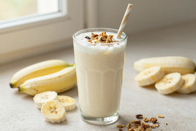 Granola Greek Yogurt Smoothie in a glass