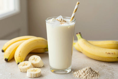Greek Yogurt Banana Protein Smoothie in a glass