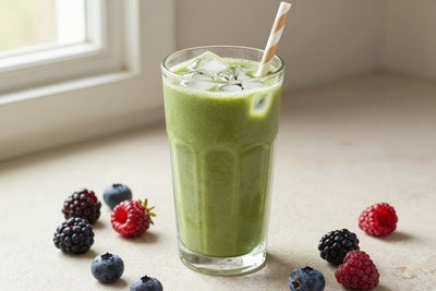 Green Tea Berry Smoothie in a glass