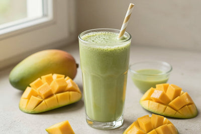 Green Tea Mango Smoothie in a glass