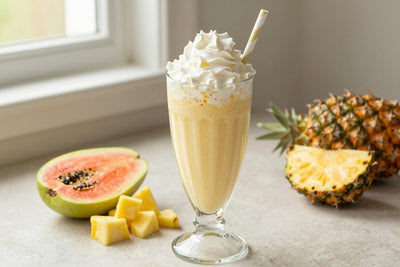 Guava Pineapple Milkshake in a glass