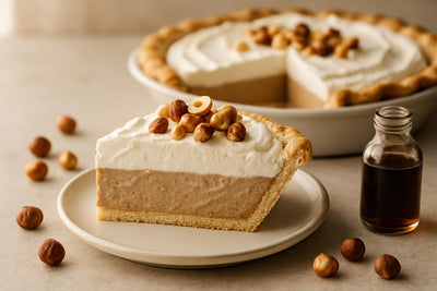 Slice of hazelnut cream pie
