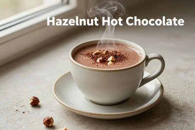Hazelnut Hot Chocolate in a ceramic mug