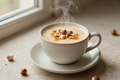 Hazelnut Steamer in a ceramic mug