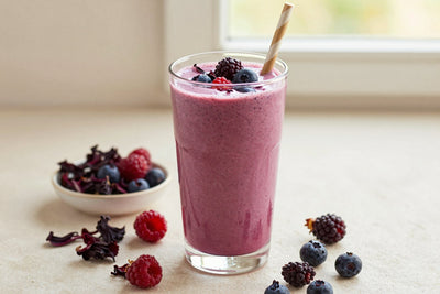 Hibiscus Berry Smoothie in a glass