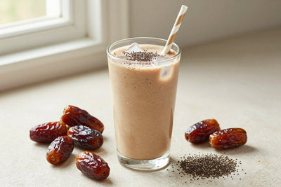 High-Fiber Date Smoothie in a glass