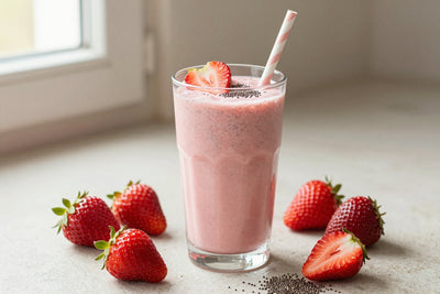 High-Fiber Strawberry Smoothie in a glass