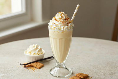 Holiday Cheesecake Milkshake in a glass