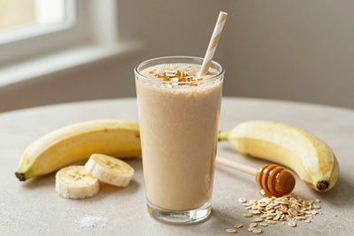 Honey Oatmeal Smoothie in a glass
