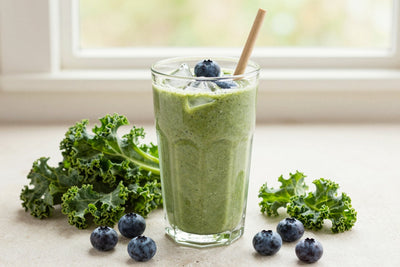 Kale Blueberry Smoothie in a glass