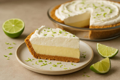 Slice of Key lime cream pie
