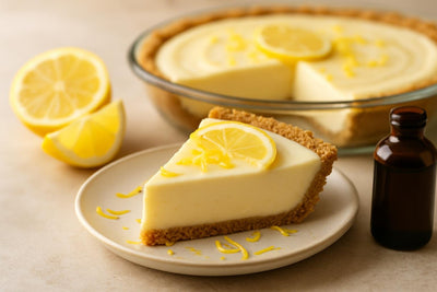 Slice of lemon cheesecake pie
