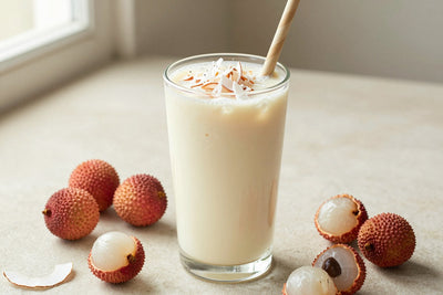 Lychee Coconut Smoothie in a glass