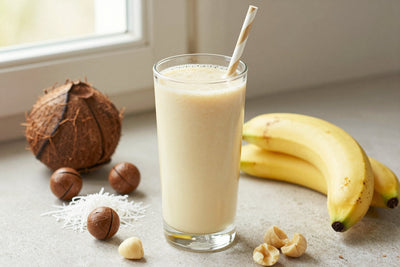 Macadamia Coconut Smoothie in a glass