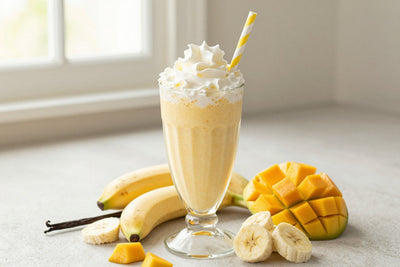 Mango Banana Milkshake in a glass