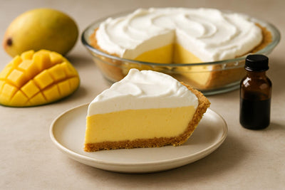 Slice of mango cream pie