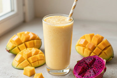 Mango Dragon Fruit Smoothie in a glass